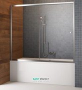 Шторка для ванной Radaway Vesta DWJ 150 полупрозрачное стекло фабрик/хром 209115-01-06