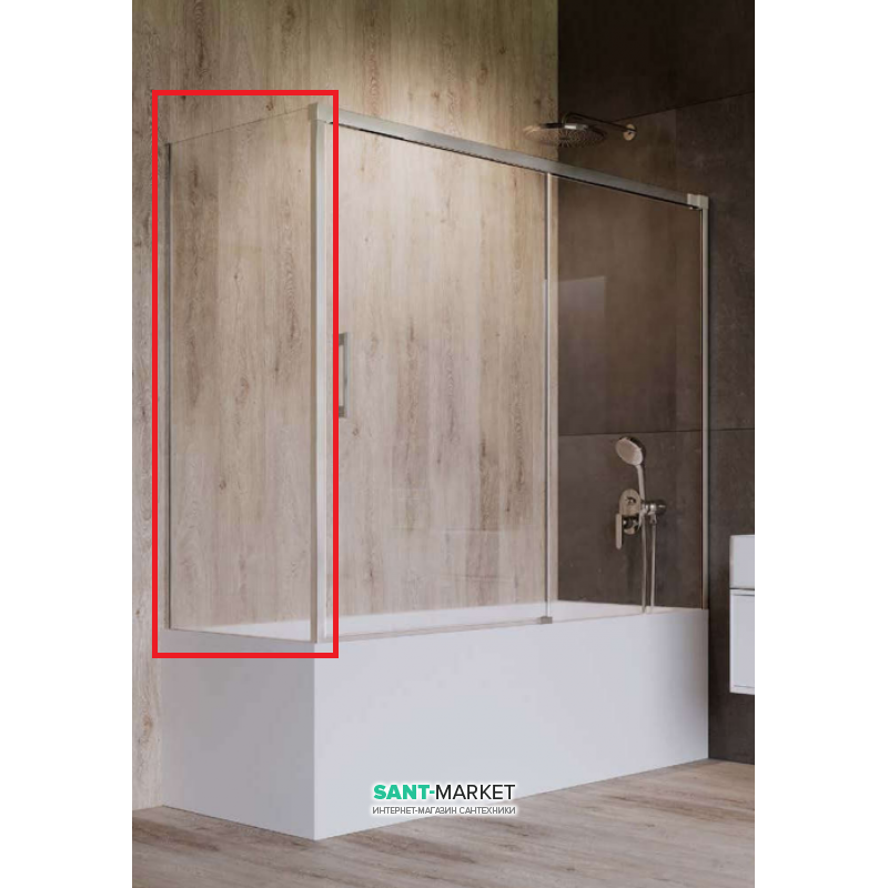 Бокова стінка для шторки для ванної Radaway Idea PN S 75 прозоре скло / хром 10005075-01-01