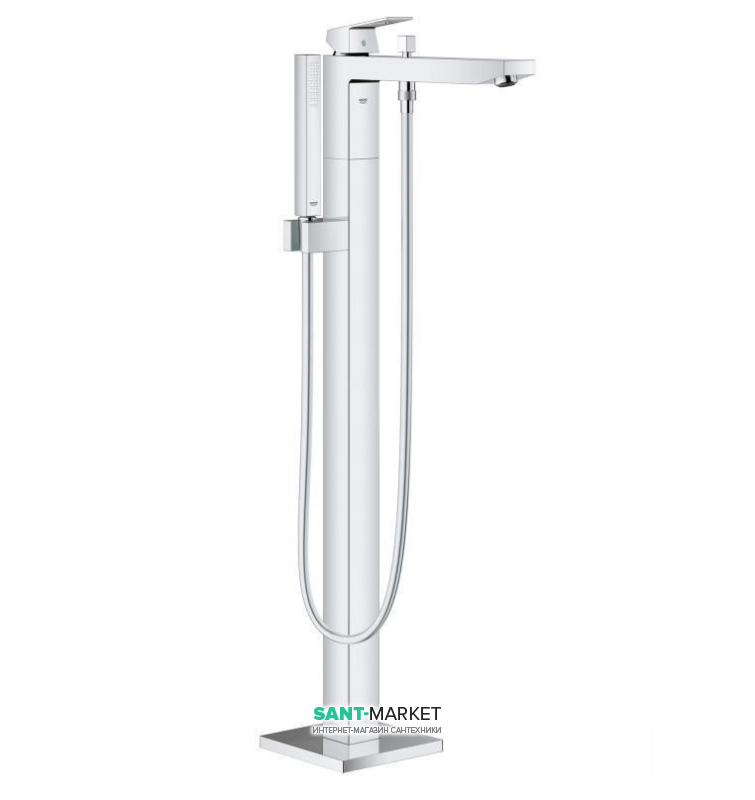 Смеситель для ванны напольный Grohe Eurocube однорычажный хром 23672000