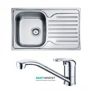Кухонна мийка Franke Polar PXL 611-60 декор і змішувач Narew 35 Plus нержавіюча сталь 101.0444.131