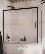 Шторка для ванної Radaway Idea Black PN DWJ + S 150 ліва прозоре скло / чорний 10042150-54-01L