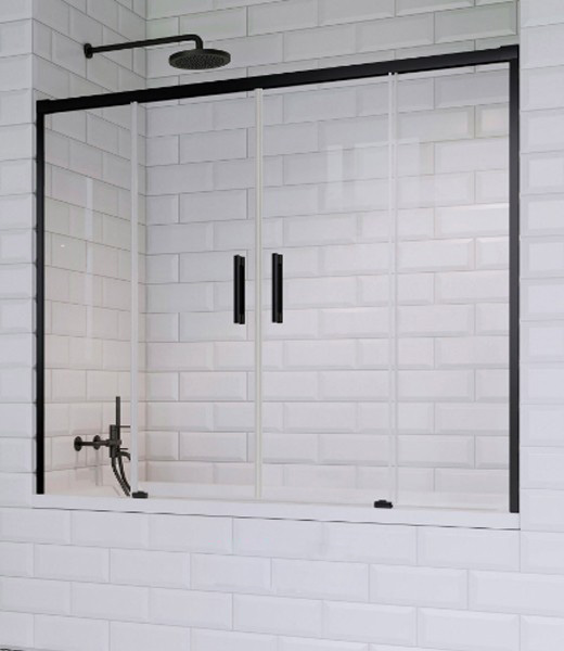 Шторка для ванной Radaway Idea Black PN DWD 140 прозрачное стекло/чёрный 10004140-54-01