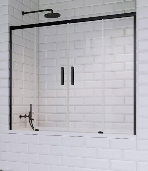 Шторка для ванної Radaway Idea Black PN DWD 140 прозоре скло / чорний 10004140-54-01