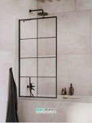 Шторка для ванної Radaway Idea Black PNJ Factory 80 прозоре скло / чорний 10001080-54-55