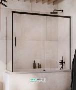 Шторка для ванної Radaway Idea Black PN DWJ + S 180 права прозоре скло / чорний 10042180-54-01R