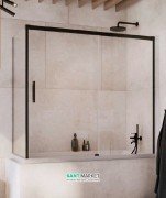 Шторка для ванной Radaway Idea Black PN DWJ+S 150 правая прозрачное стекло/чёрный 10042150-54-01R