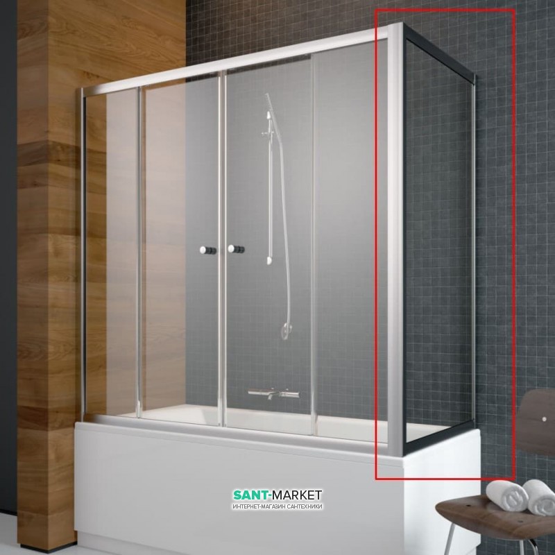 Бокова стінка для шторки для ванної Radaway Vesta S 80 прозоре скло / хром 204080-01