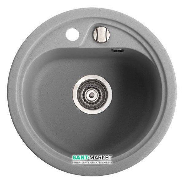 Мийка для кухні кругла Буль-Буль Nevada 45х45х21 врізна Маграніт сірий 104040013