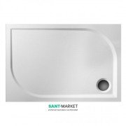 Душовий піддон Буль-Буль Pacific 1000х700 мм литий мармур білий 60100101 + панель і ніжки