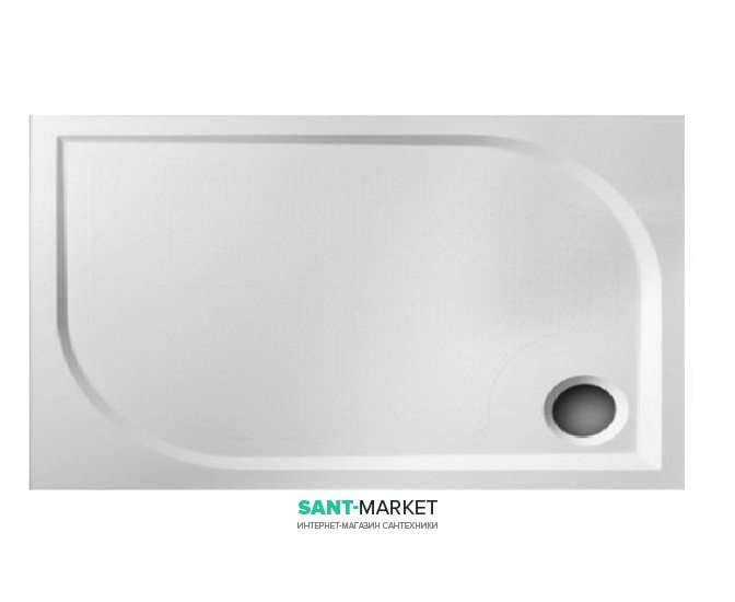 Душовий піддон Буль-Буль Pacific 1200х800 мм литий мармур білий 60120101 + панель і ніжки