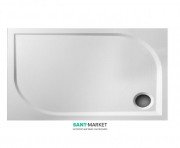 Душовий піддон Буль-Буль Pacific 1200х800 мм литий мармур білий 60120101 + панель і ніжки