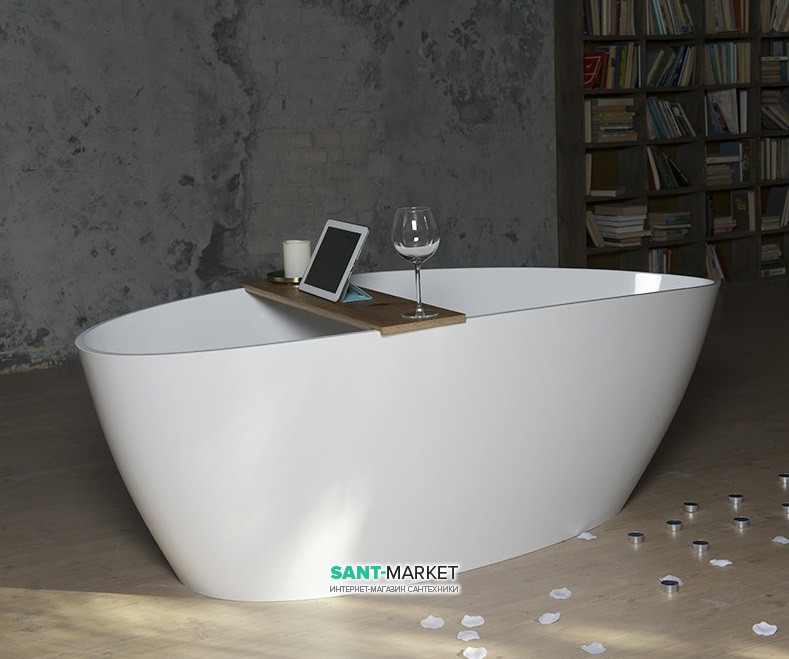 Ванна мраморная отдельностоящая Буль-Буль Dolores 170х77х58 белая 14170001