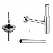 Сифон для раковины Marmorin декоративный с вентилем и пробкой хром ZCS