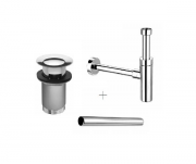 Сифон для раковины Marmorin S-Trap Klik Klak с переливом хром ZCC