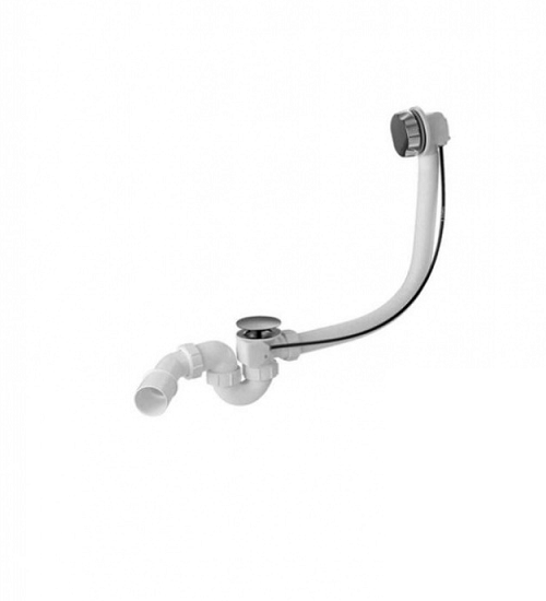 Сифон для ванны Marmorin Pop Up автоматический с переливом белый/хром SWA