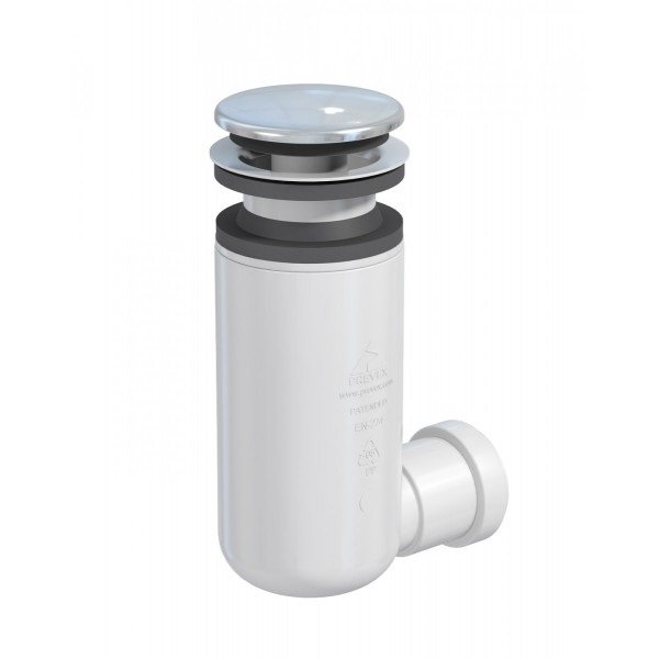 Сифон для раковини Marmorin S-Trap Klik Klak білий / хром EASY CLEAN