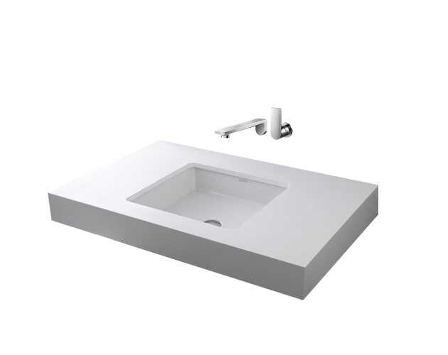 Раковина TOTO врезная квадратная керамика белый LW1514B