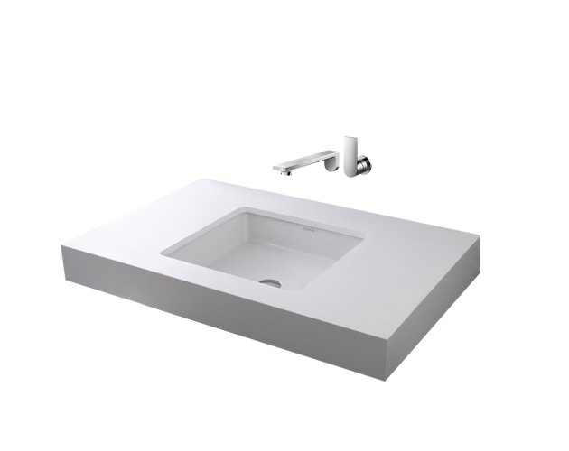 Раковина TOTO врізна квадратна кераміка білий LW1514B