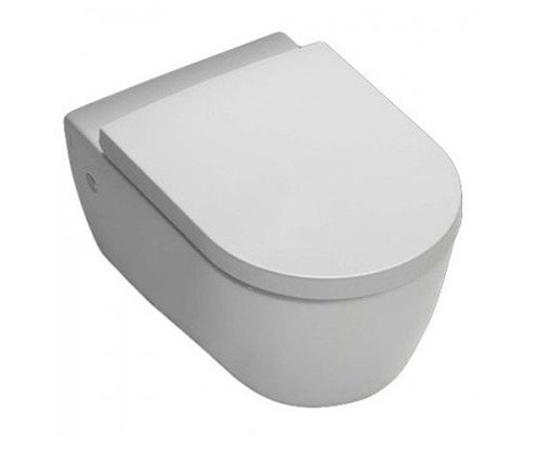 Підвісний унітаз безободковий Hatria Fusion Alchemy 35.5х54 см санфарфор білий A0Y1CC