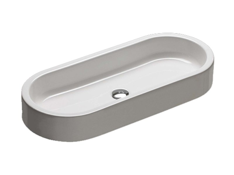 Раковина накладна Hatria Area 80х35 см санфарфор білий Y0UF01