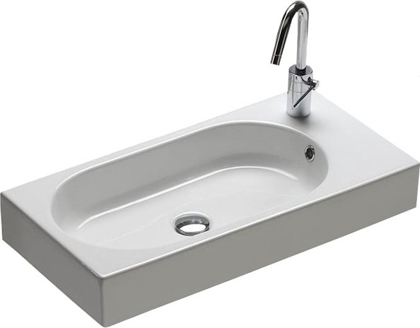 Раковина підвісна Hatria Area 70х35.4 см чаша зліва санфарфор білий YXDK01