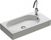 Раковина подвесная Hatria Area 70х35.4 см чаша слева санфарфор белый YXDK01