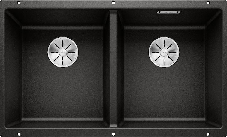 Мийка для кухні Blanco Subline 350/350-U 75.5х46 см SILGRANIT® PuraDur® чорний 525987