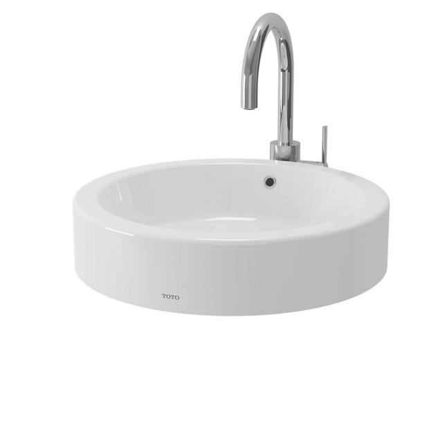Раковина накладная TOTO круглая керамика белый LW532J