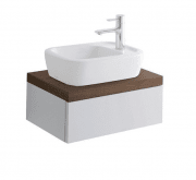 Тумба під раковину TOTO Natural Curve підвісний білий /горіх FU10385U