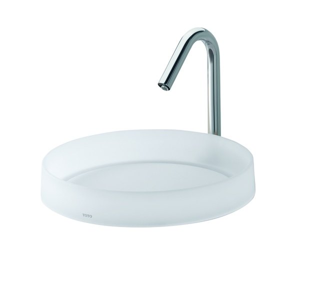 Раковина полувстраиваемая TOTO Luminist круглая с подсветкой LED белый MRZ740-BPA1