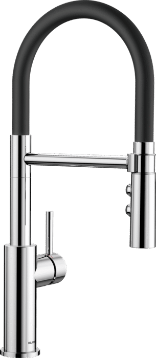 Змішувач для кухні Blanco Catris-S Flexo одноважільний з висувною лійкою чорний/хром 525791
