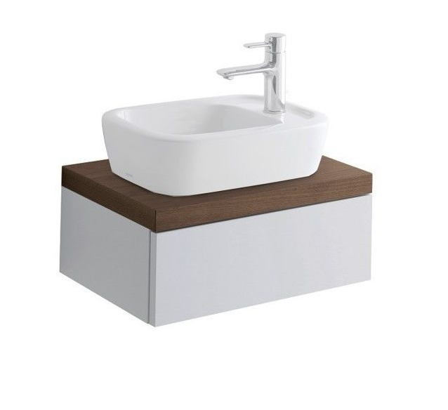 Тумба під раковину TOTO Natural Curve підвісний білий /горіх FU10385U