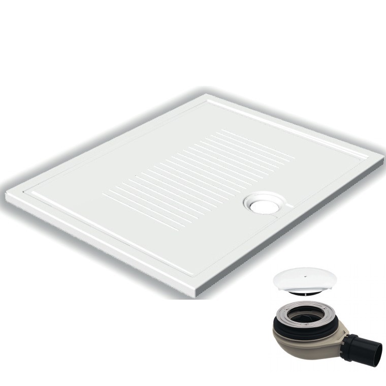 Душевой поддон Hatria LIF H3 Alchemy 100х80 см керамика белый матовый с сифоном PCY1ZY25