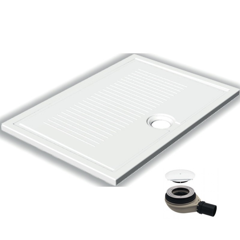 Душевой поддон Hatria LIF H3 Alchemy 100х70 см керамика белый матовый с сифоном PCY1W025