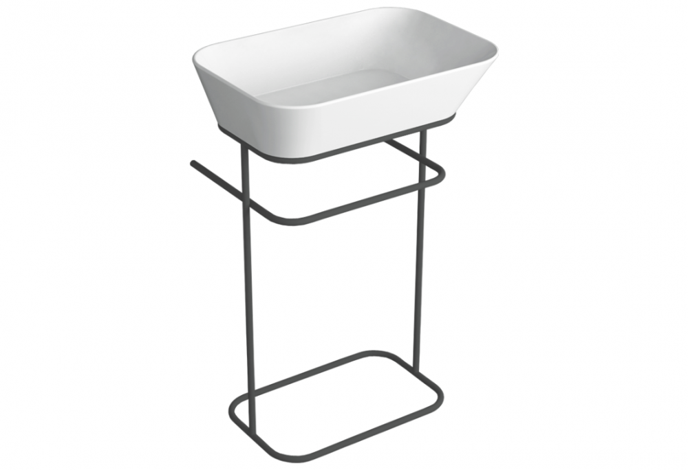 Консоль для раковини Simas Wave для підлоги 50х40 см метал чорний матовий WASA04
