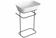 Консоль для раковины Simas Wave напольная 50х40 см металл черный матовый WASA04