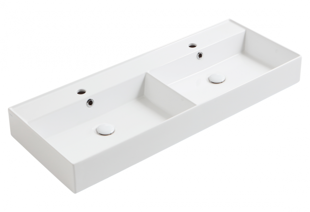 Раковина для ванной Simas Agile подвесная/накладная 121х46 см фаянс белый AG121D
