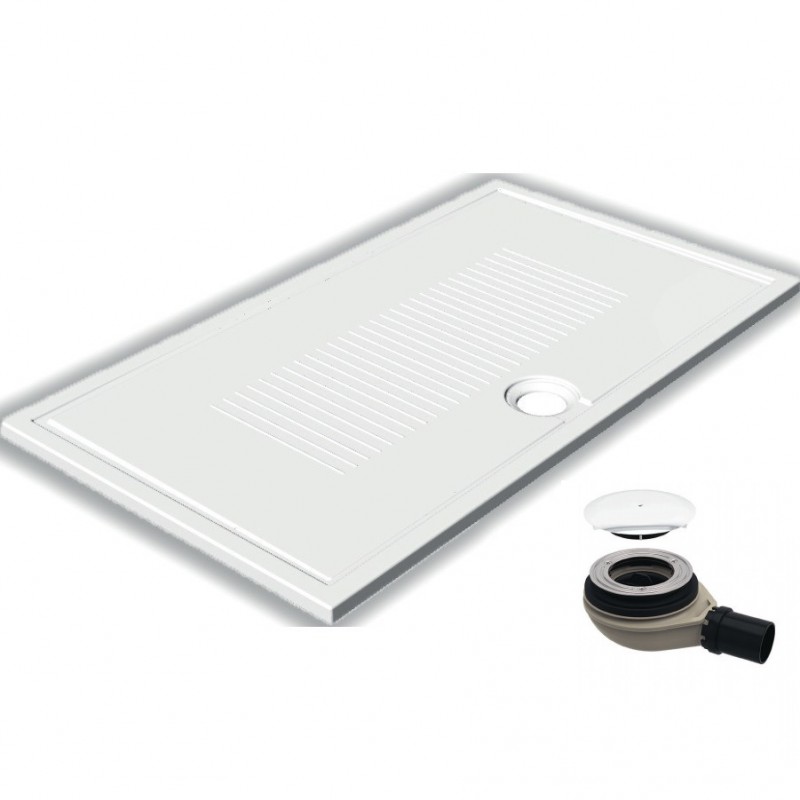 Душевой поддон Hatria LIF H3 Alchemy 140х80 см керамика белый матовый с сифоном PCY1ZV25