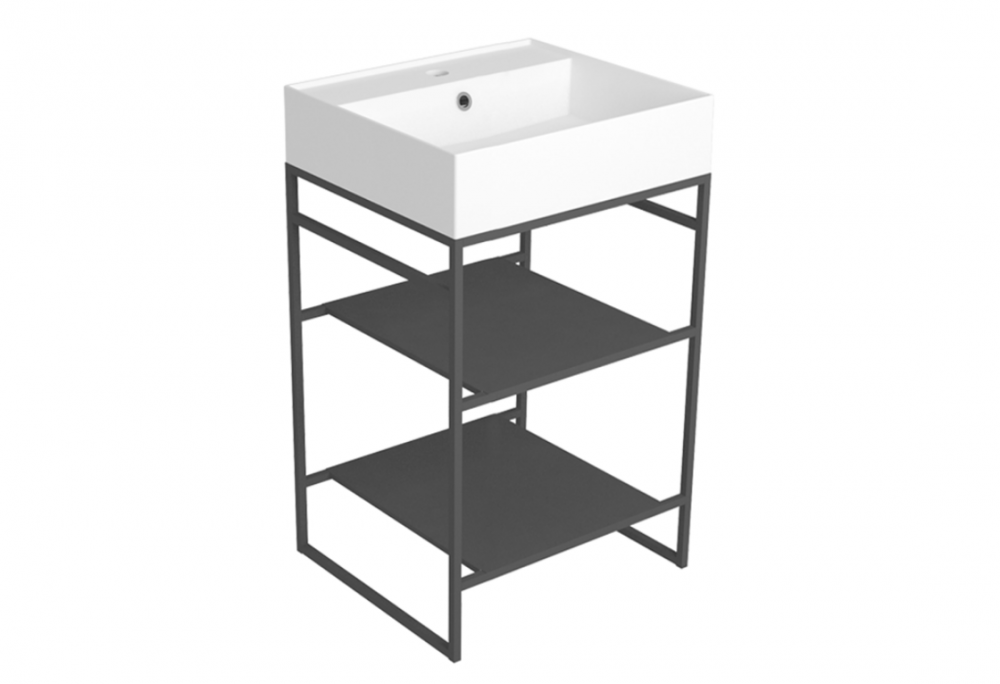 Консоль для раковини Simas Agile для підлоги 51х46 см метал чорний матовий AGSA51