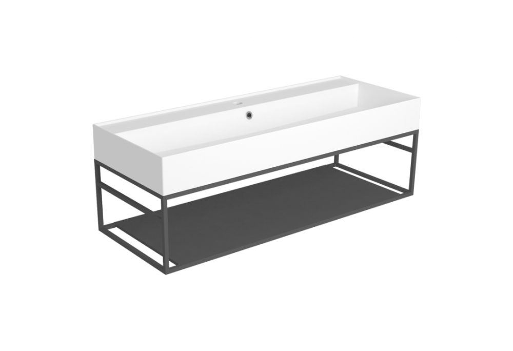 Консоль для раковини Simas Agile підвісна 121х46 см метал чорний матовий AGSS121