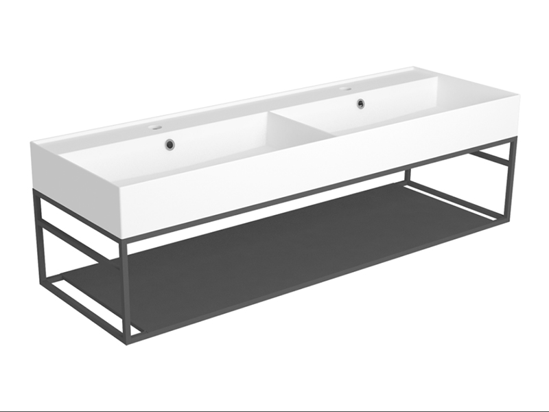 Консоль для раковины Simas Agile подвесная 141х46 см металл черный матовый AGSS141D