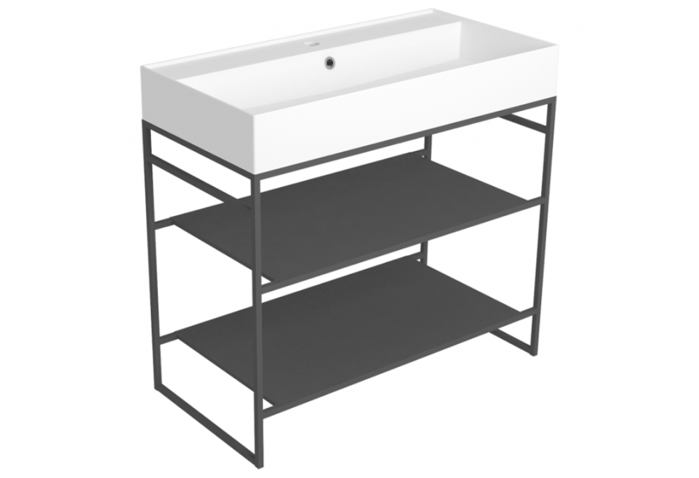 Консоль для раковини Simas Agile для підлоги 91х46 см метал чорний матовий AGSA91