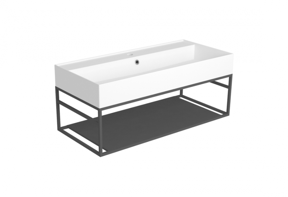 Консоль для раковины Simas Agile подвесная 101х46 см металл черный матовый AGSS101