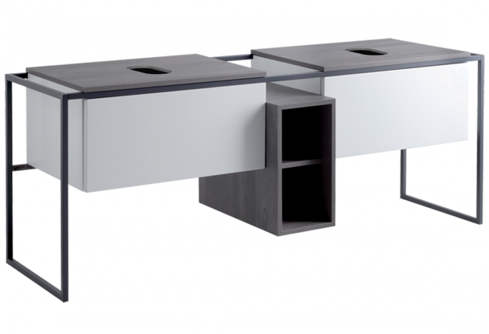 Консоль для раковины Simas Frame напольная 181х57 см белый матовый/серый ясень FM 2