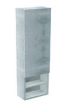 Пенал для ванної Hatria підвісний SX 36х110 см з відкритими полицями ДСП білий 