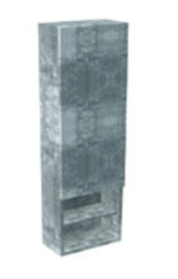 Пенал для ванной Hatria подвесной SX 36х110 см с открытыми полками ДСП цемент 