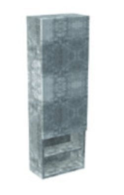 Пенал для ванной Hatria подвесной SX 36х110 см с открытыми полками ДСП цемент 