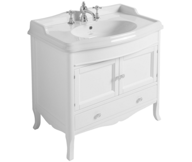 Тумба под раковину Simas Arcade напольная 84х53 см МДФ белый лак ARMD90