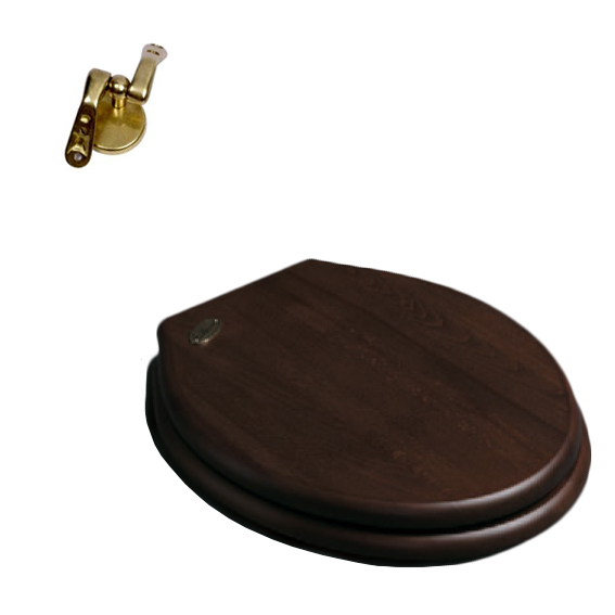 Сиденье с крышкой для унитаза Simas Londra дерево орех петли золото/бронза LO 005
