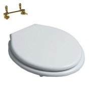 Сиденье с крышкой для унитаза Simas Londra с микролифтом полиэстер белый петли золото/бронза LO 007
